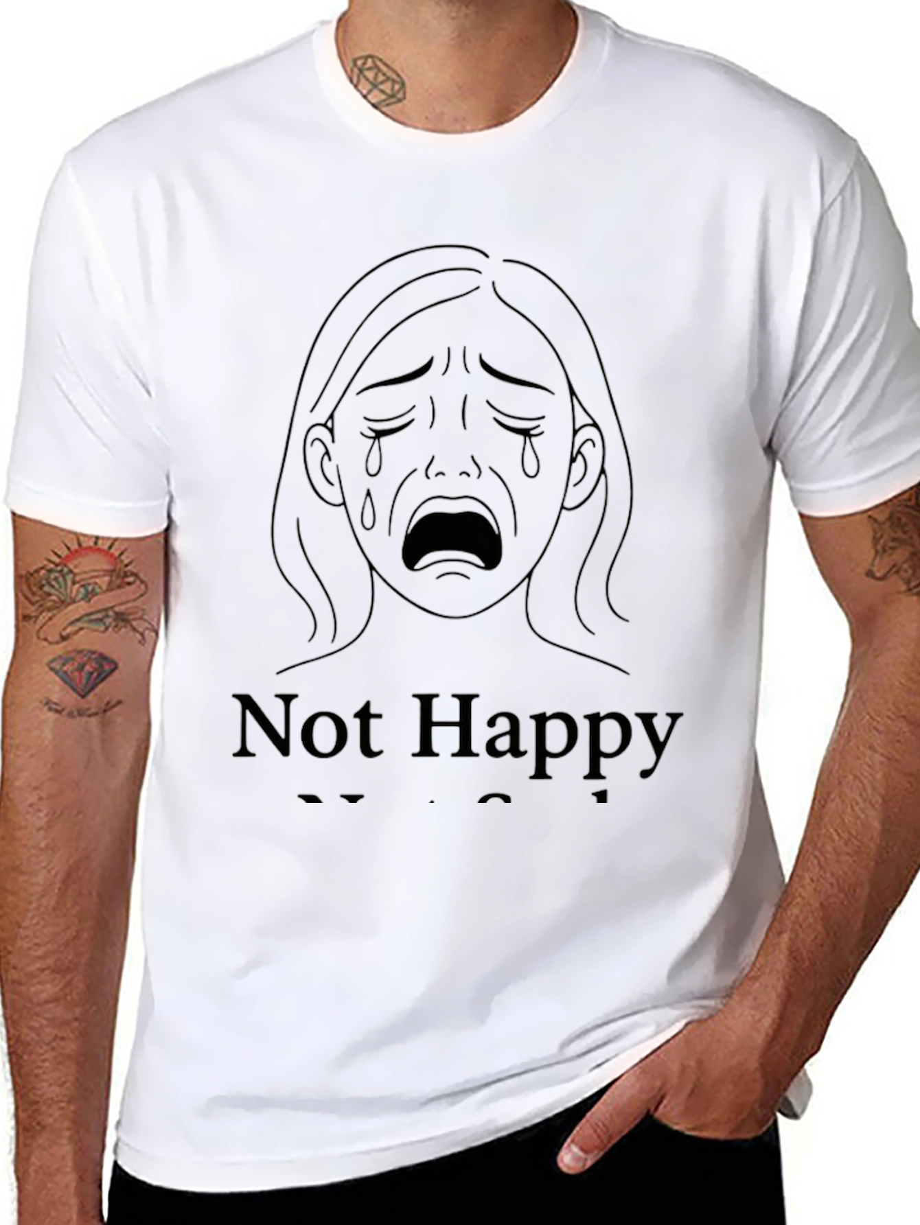 Sad Graphic Tee - Not Happy T-Shirt