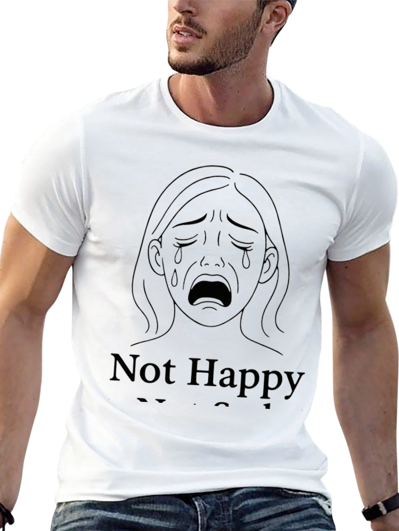 Sad Graphic Tee - Not Happy T-Shirt