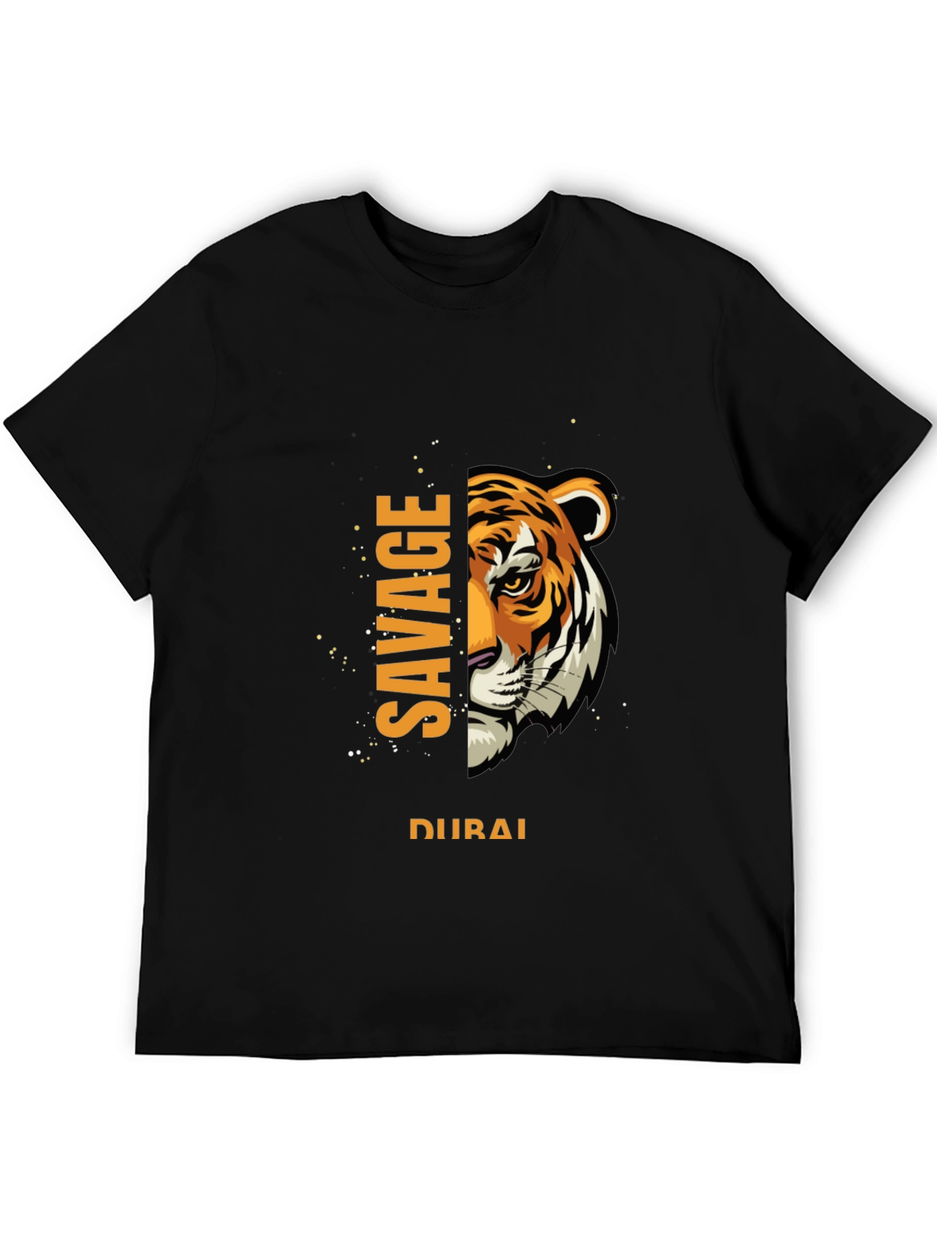 Savage Dubai Tiger Graphic Tee - Black