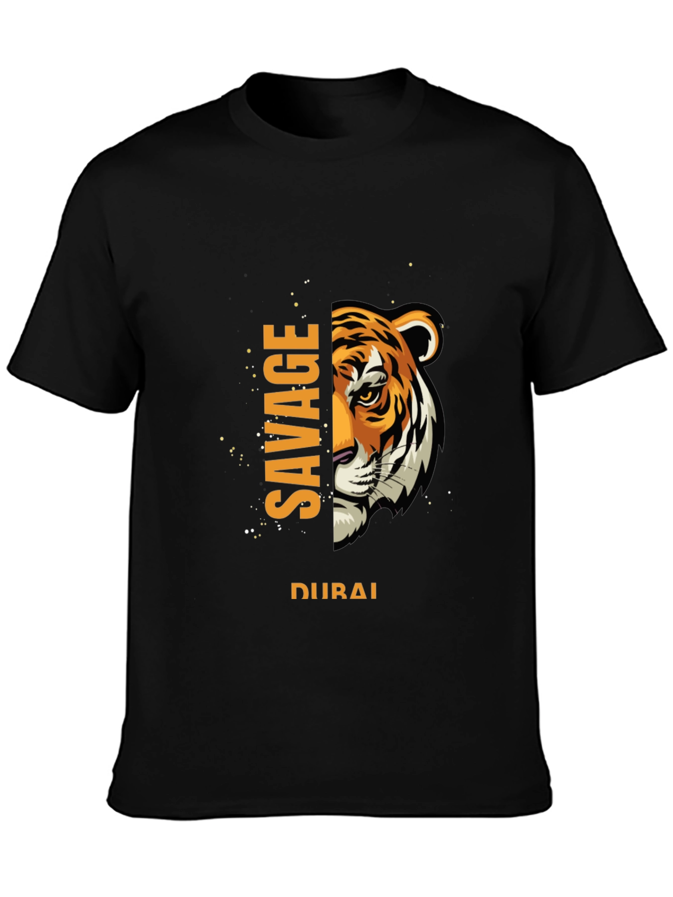 Savage Dubai Tiger Graphic Tee - Black