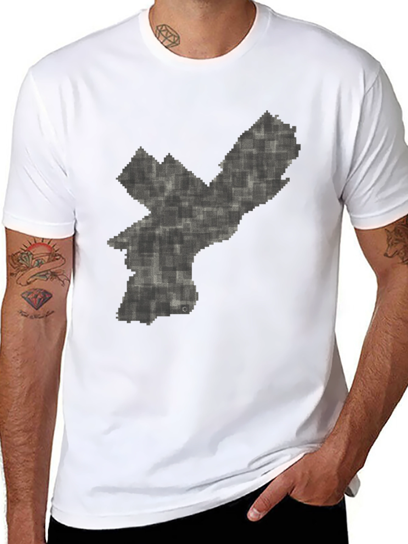Philadelphia Pixelated Map Graphic T-Shirt
