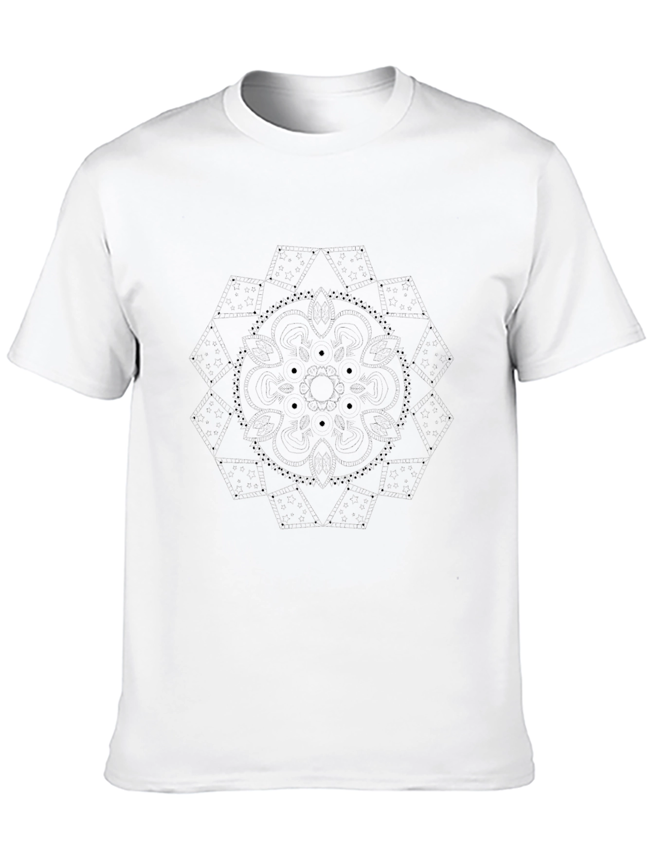 Abstract Geometric Mandala Graphic Print Mens T-Shirt