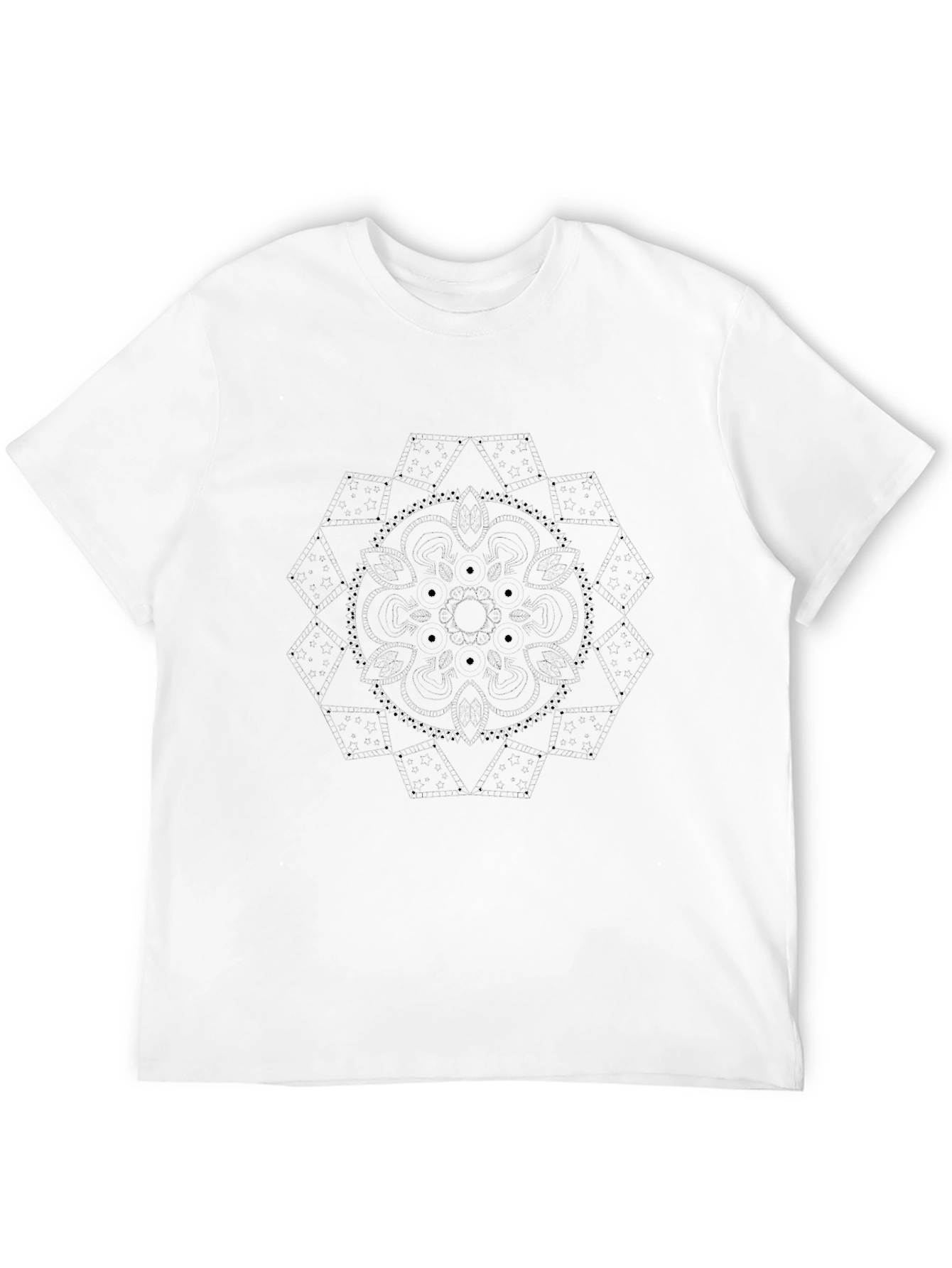Abstract Geometric Mandala Graphic Print Mens T-Shirt