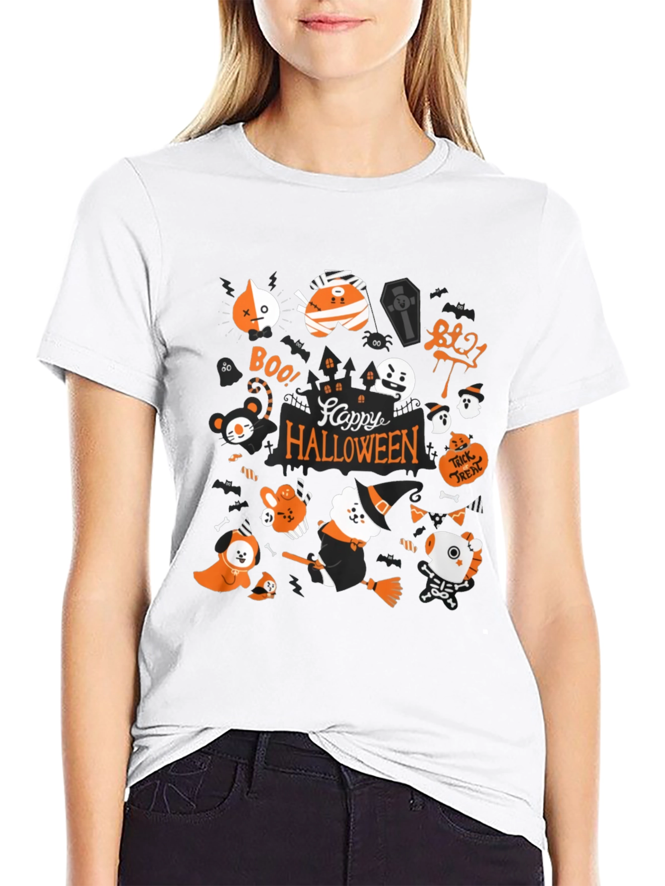 Halloween BT21 Graphic Tee - Spooky Cute!