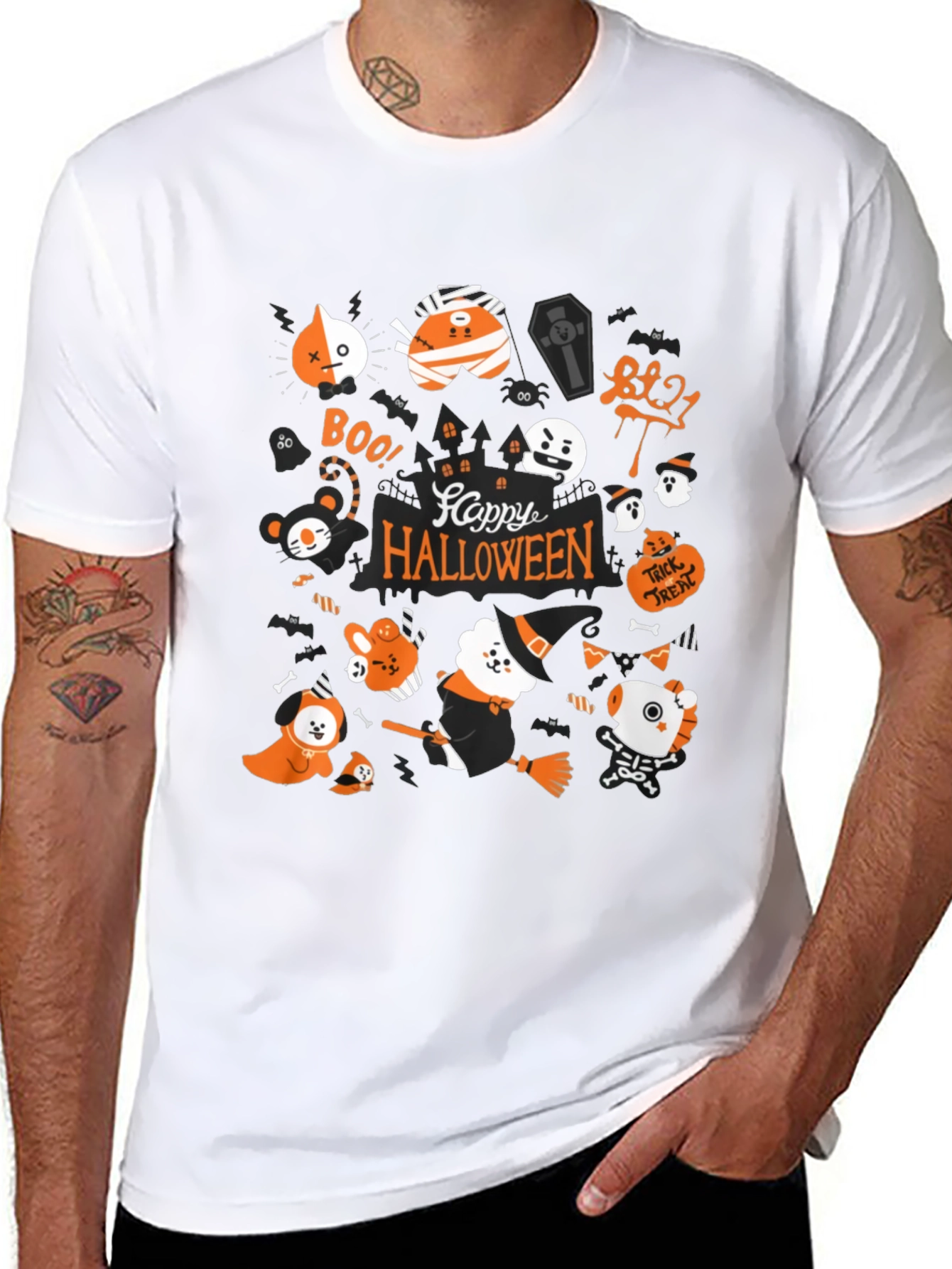 Halloween BT21 Graphic Tee - Spooky Cute!