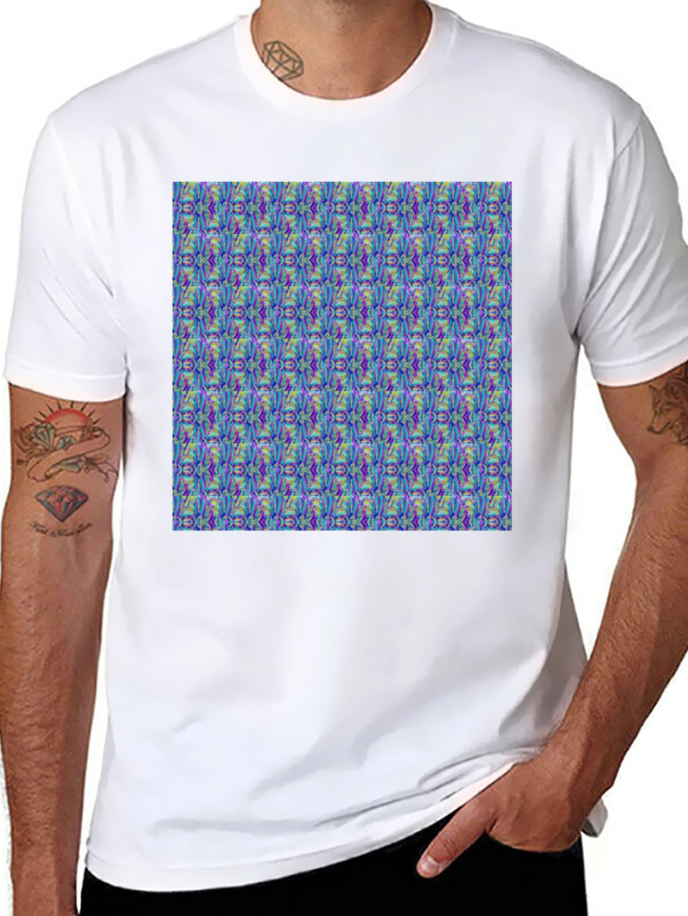 Patterned Graphic T-Shirt