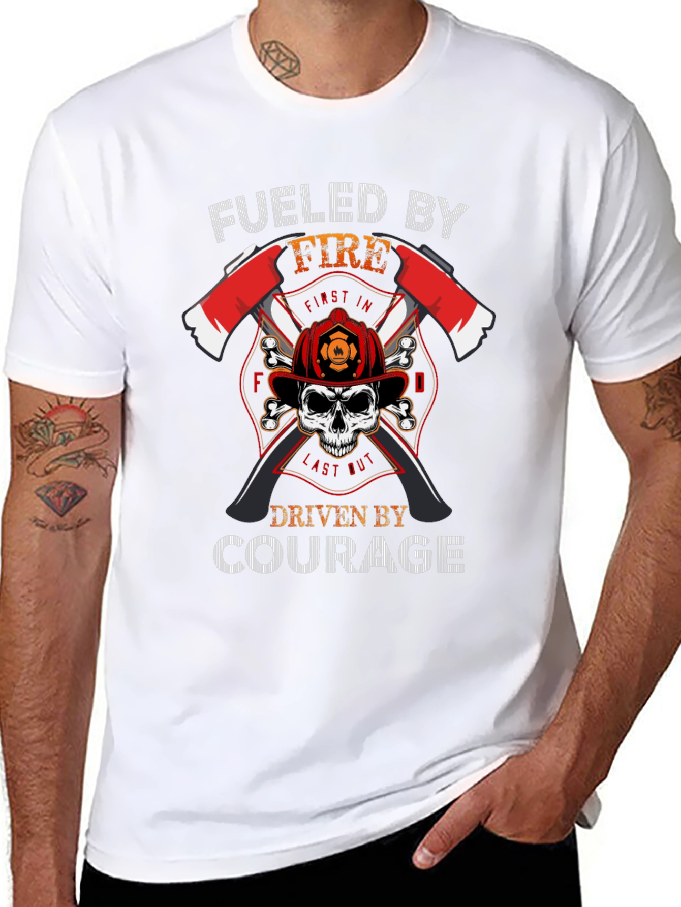 Fueled By Fire Driven By Courage Graphic T-Shirt