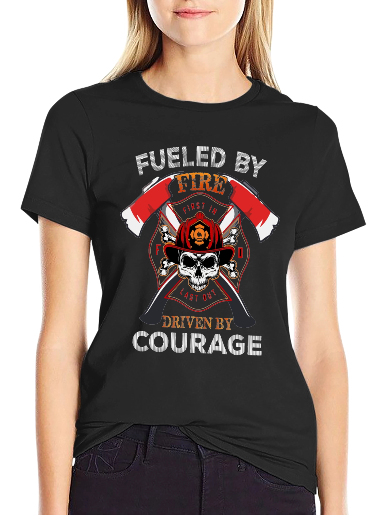 Fueled By Fire Driven By Courage Graphic T-Shirt