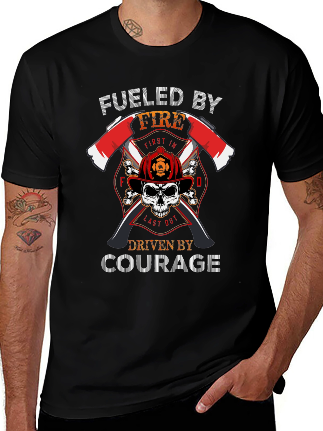 Fueled By Fire Driven By Courage Graphic T-Shirt
