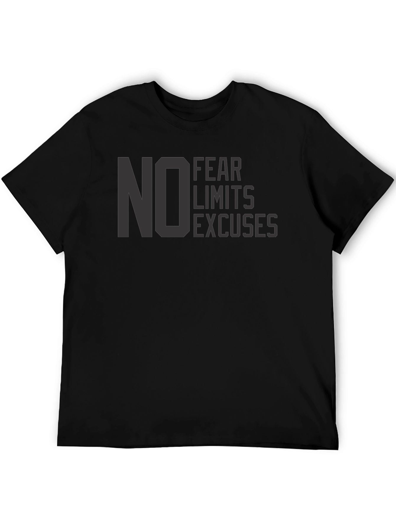 No Fear Black T-Shirt - Motivational Graphic Tee