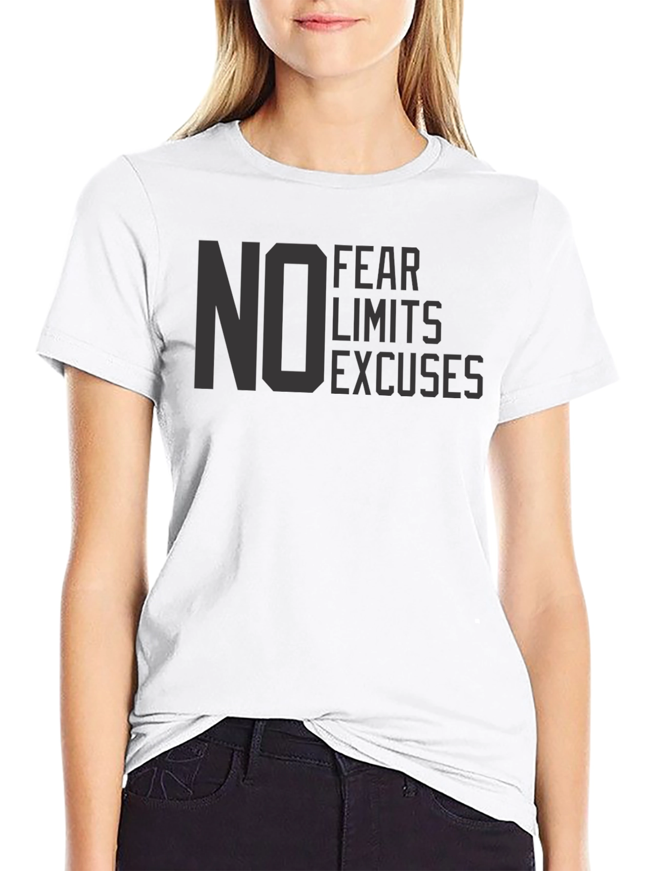 No Fear Black T-Shirt - Motivational Graphic Tee