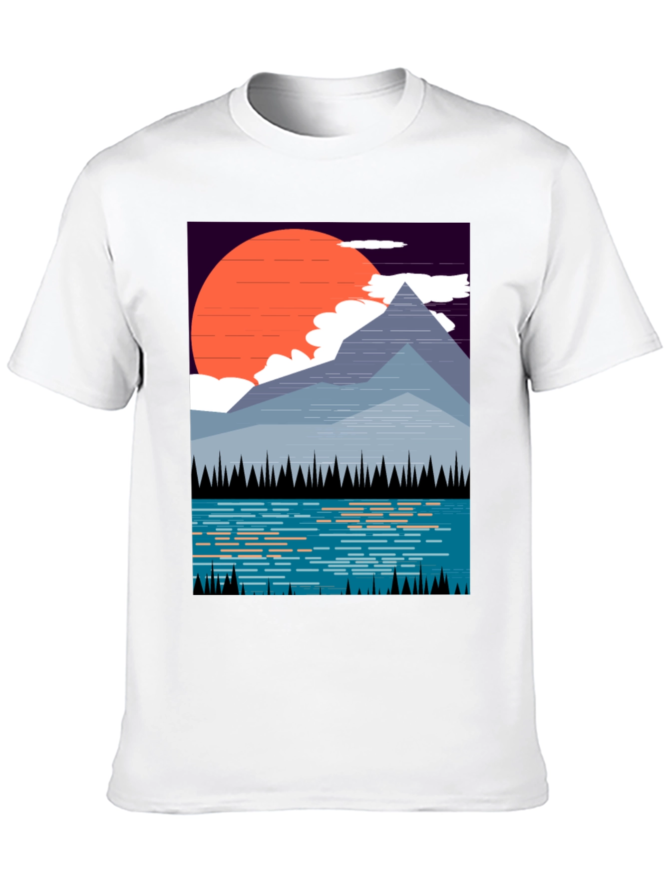 Mountain Sunset Graphic Tee - Nature Inspired Black T-Shirt