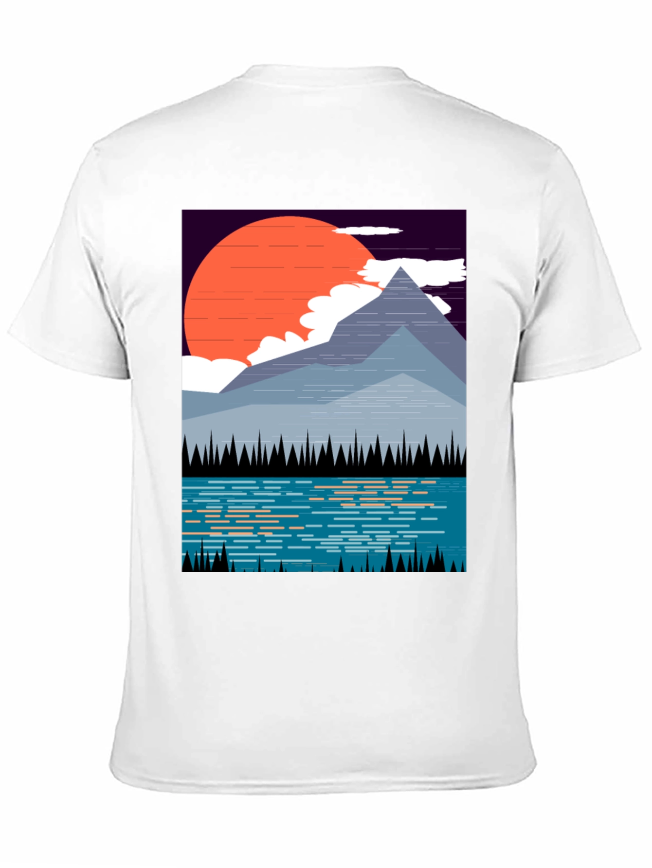 Mountain Sunset Graphic Tee - Nature Inspired Black T-Shirt