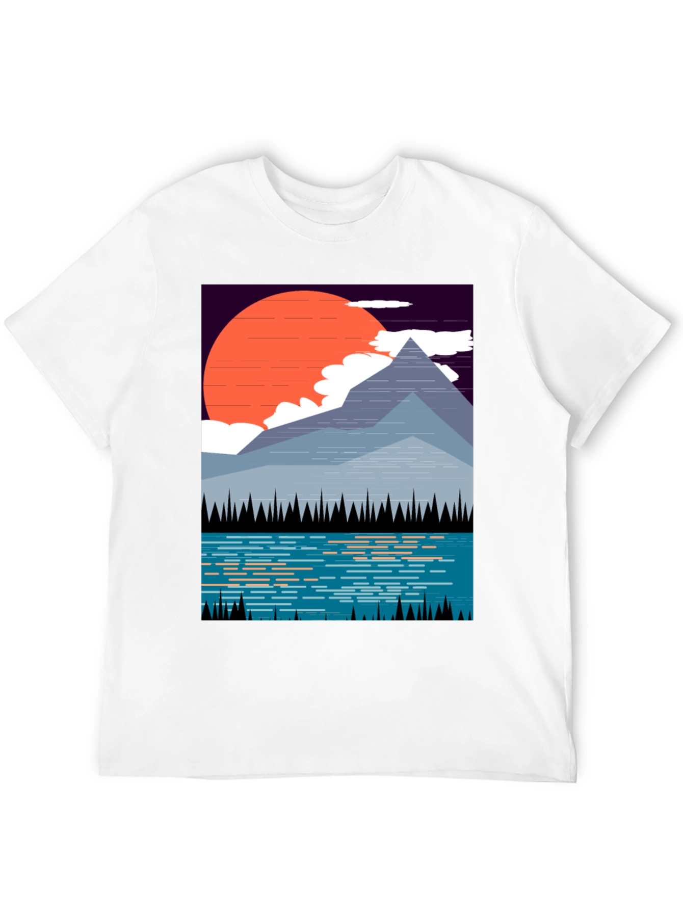 Mountain Sunset Graphic Tee - Nature Inspired Black T-Shirt