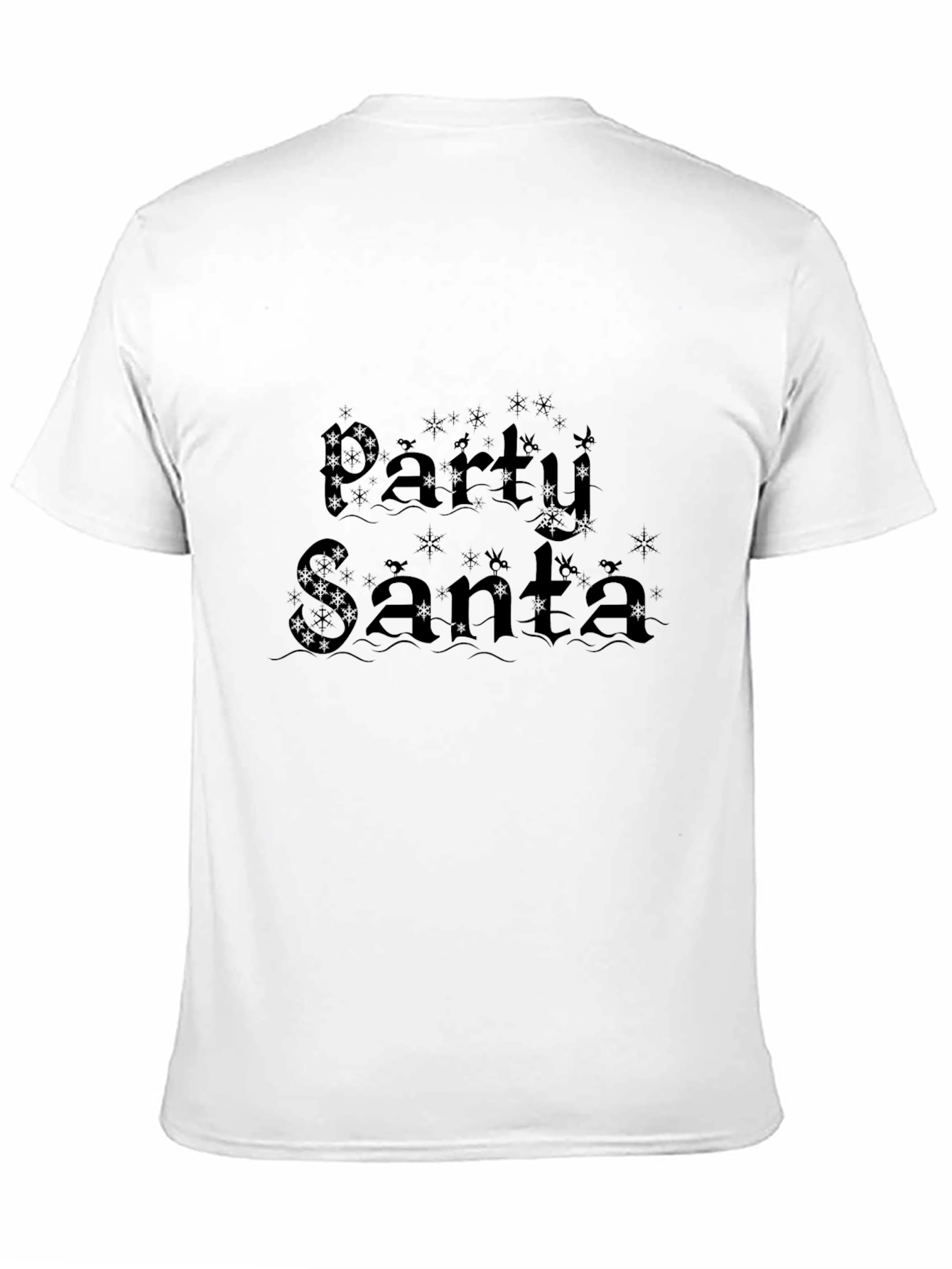 Party Santa Graphic Print Black T-Shirt