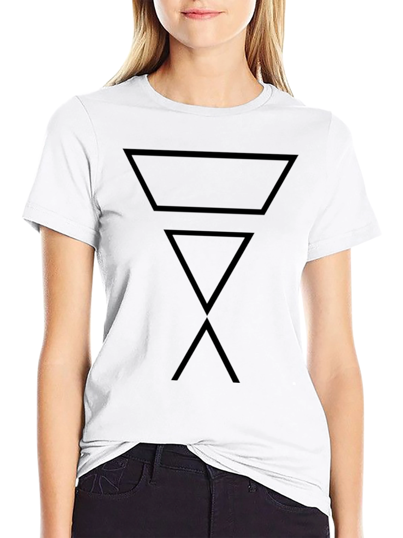 Geometric Design Black Tee
