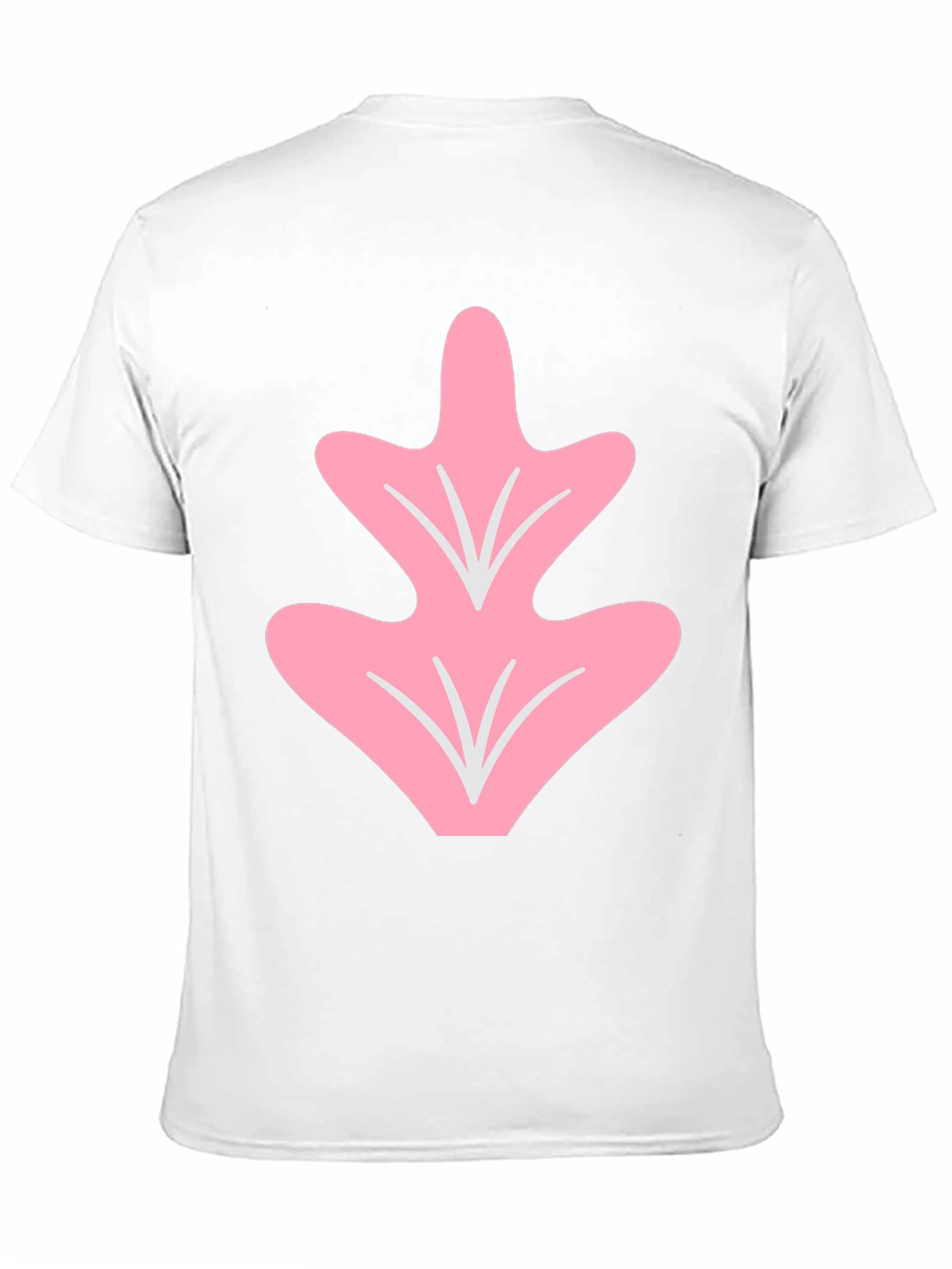 Pink Leaf Graphic Tee - Casual Black T-Shirt