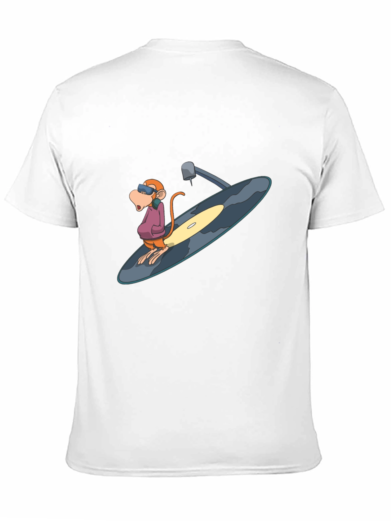 Funky Monkey DJ Graphic Tee - Black Cotton Blend