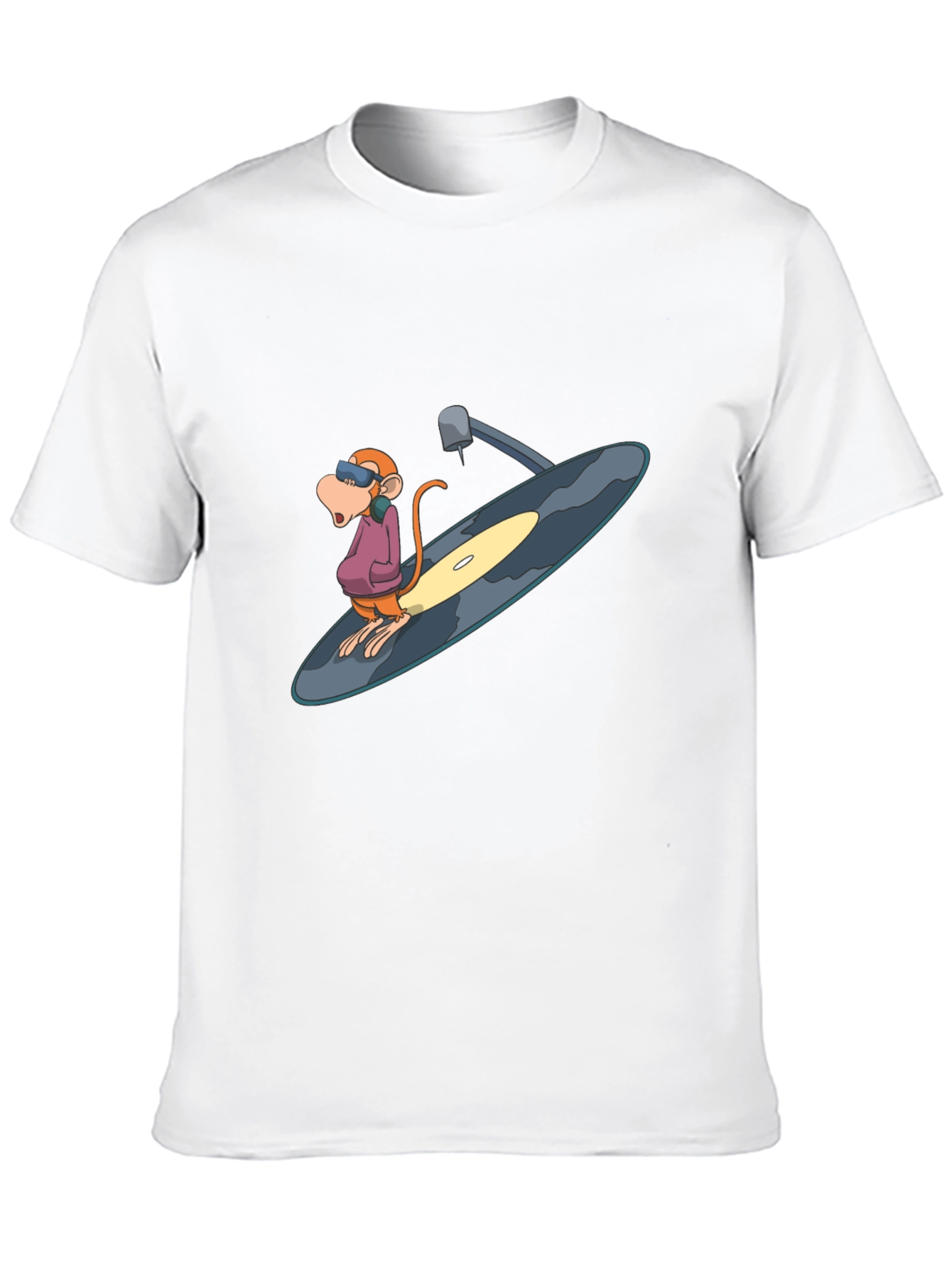 Funky Monkey DJ Graphic Tee - Black Cotton Blend