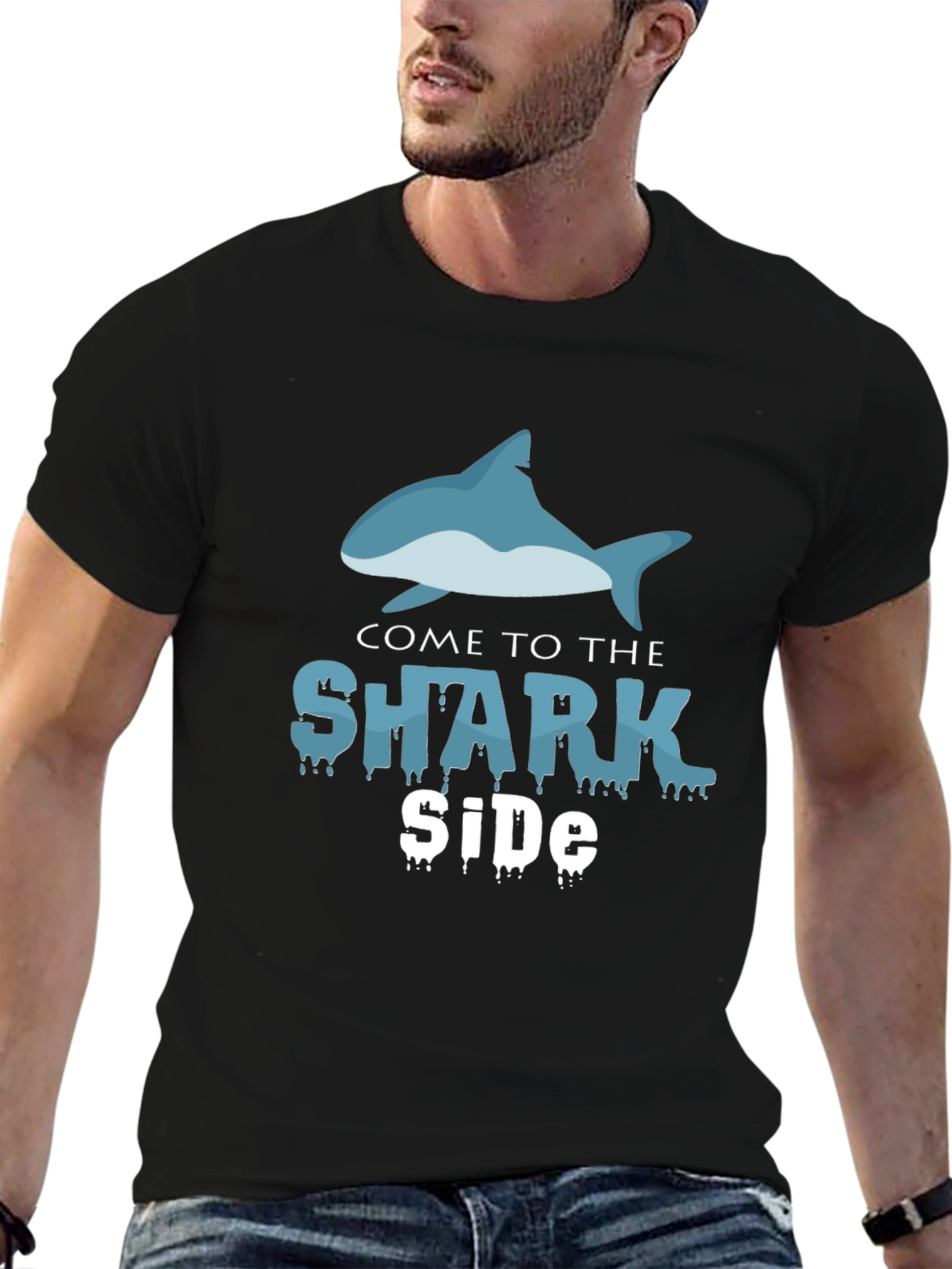Come To The Shark Side Black T-Shirt