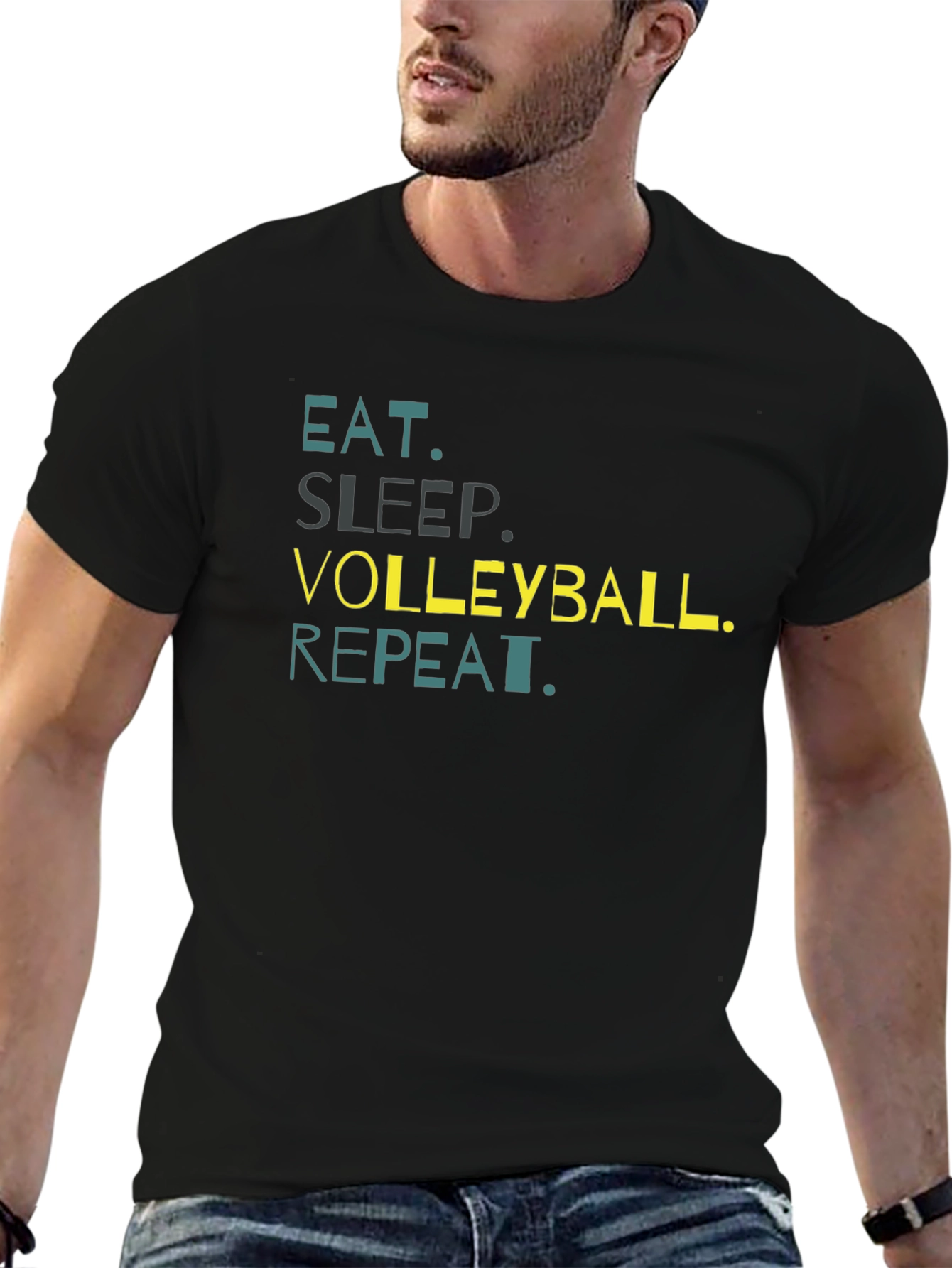 Eat Sleep Volleyball Repeat Black T-Shirt