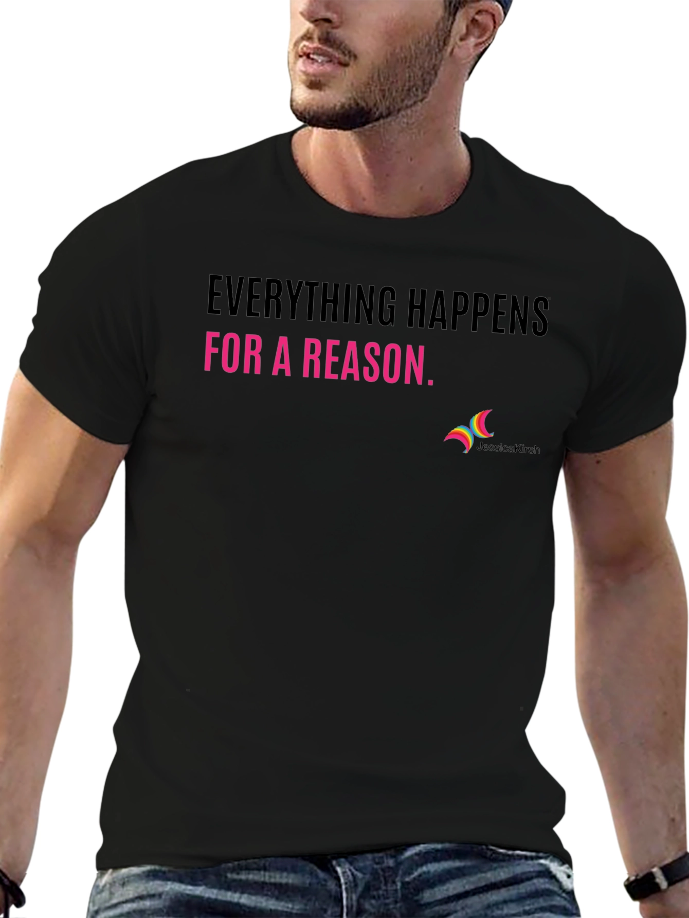 Everything Happens for a Reason Black Graphic Tee