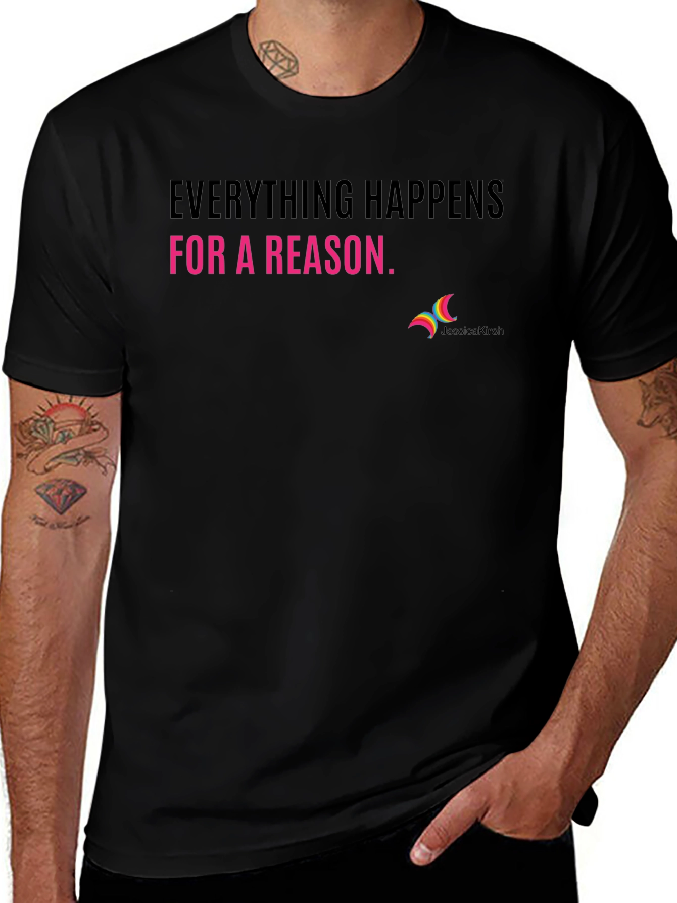 Everything Happens for a Reason Black Graphic Tee
