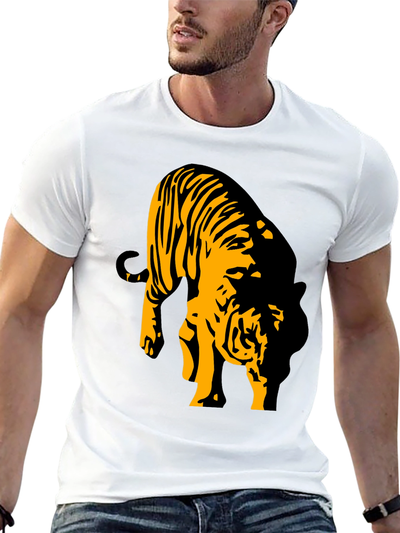 Black Tiger Graphic T-Shirt for Men