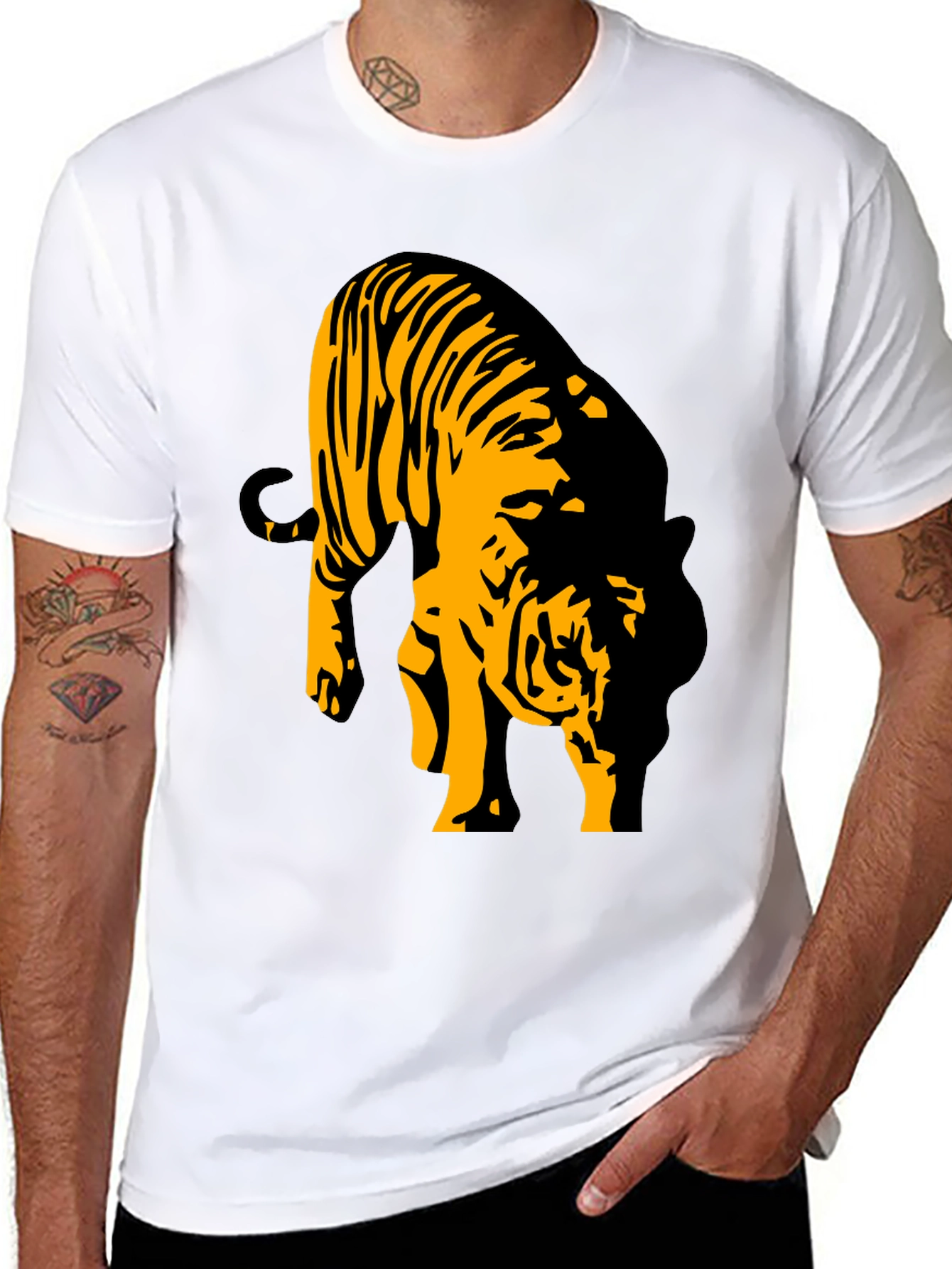 Black Tiger Graphic T-Shirt for Men