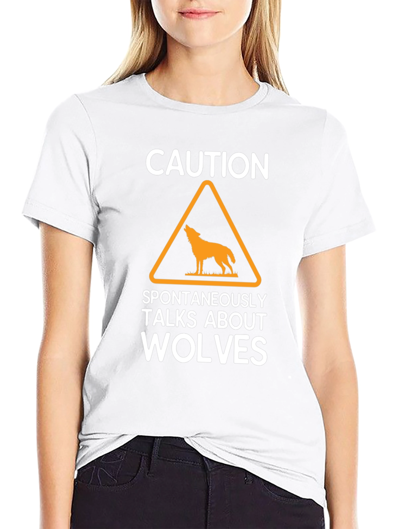 Caution Spontaneously Talks About Wolves T-Shirt