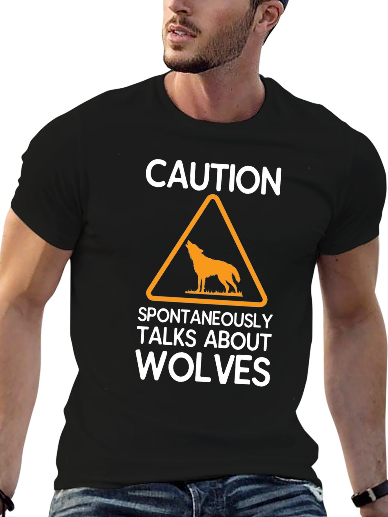 Caution Spontaneously Talks About Wolves T-Shirt
