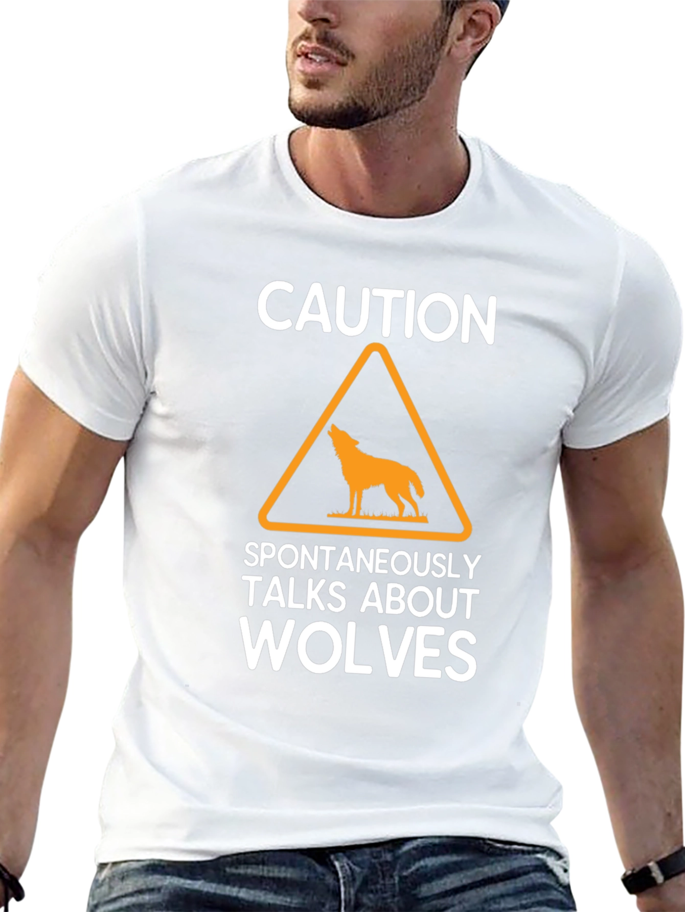 Caution Spontaneously Talks About Wolves T-Shirt
