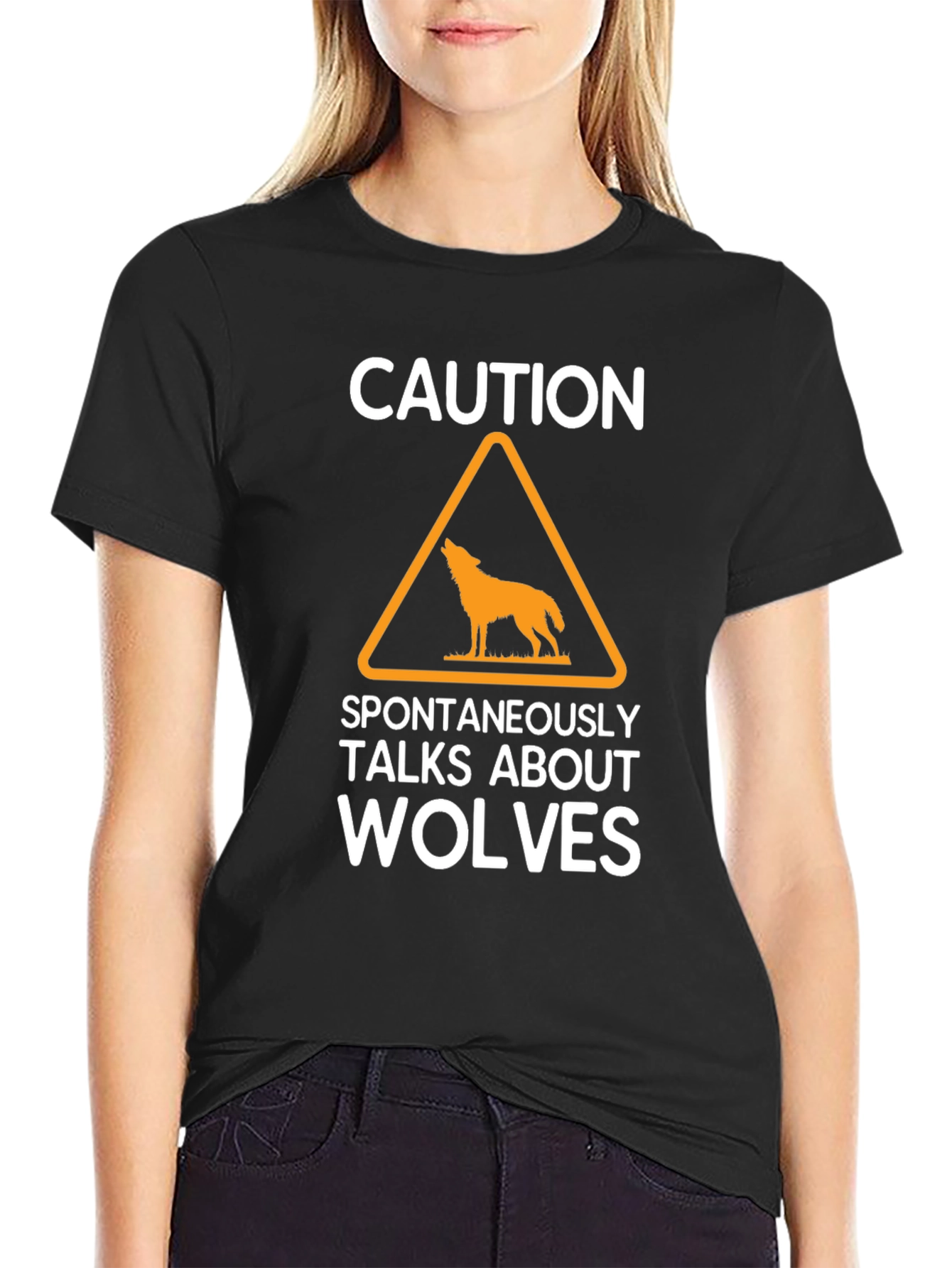 Caution Spontaneously Talks About Wolves T-Shirt