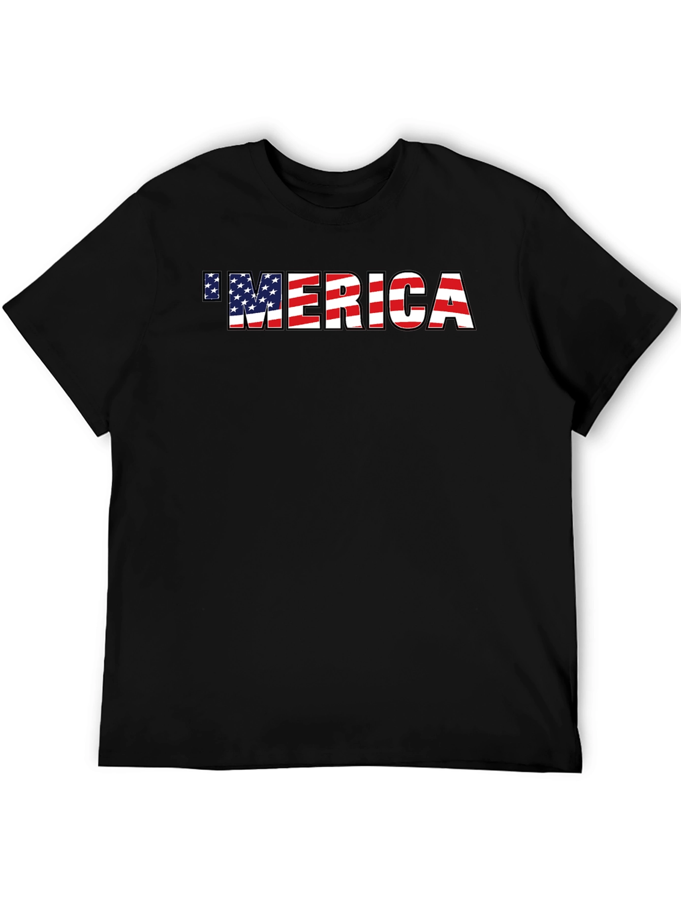 Patriotic Merica Graphic Tee - American Flag Print