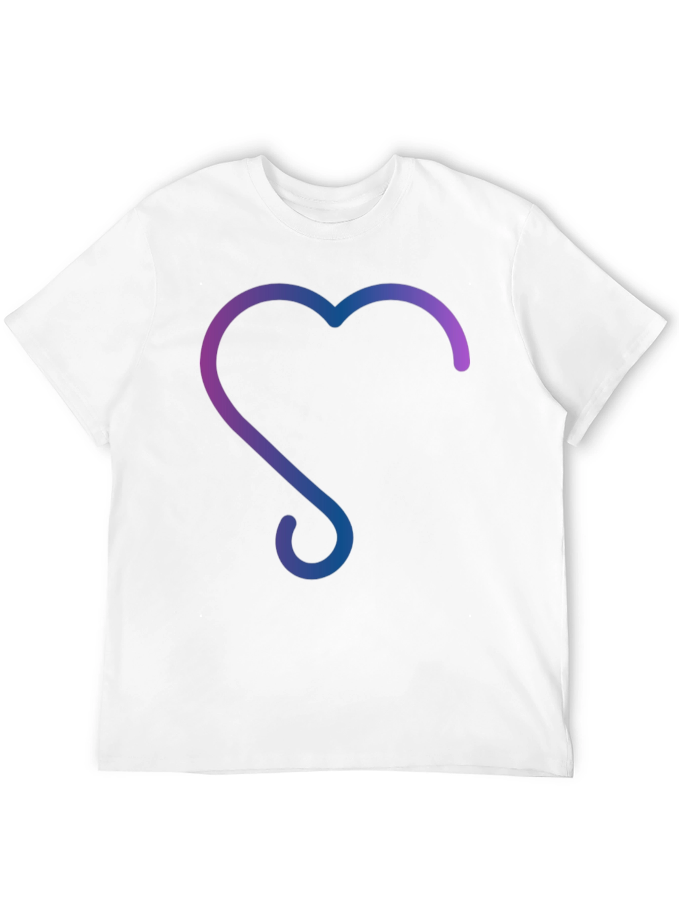 Gradient Heart Design Black T-Shirt