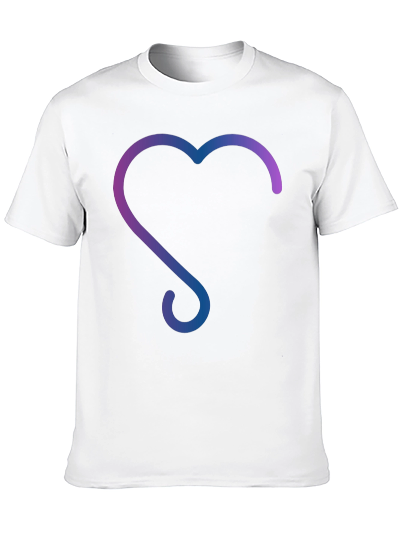 Gradient Heart Design Black T-Shirt