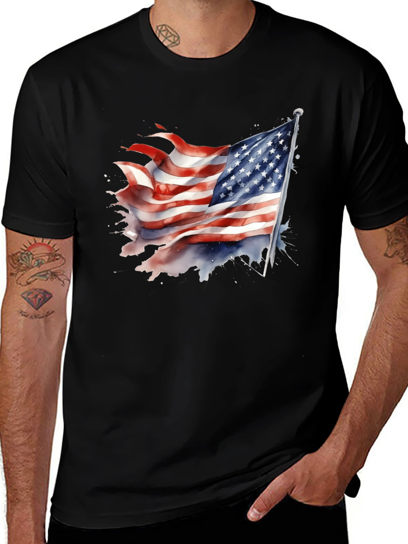 USA Flag Graphic Tee - Patriotic T-Shirt