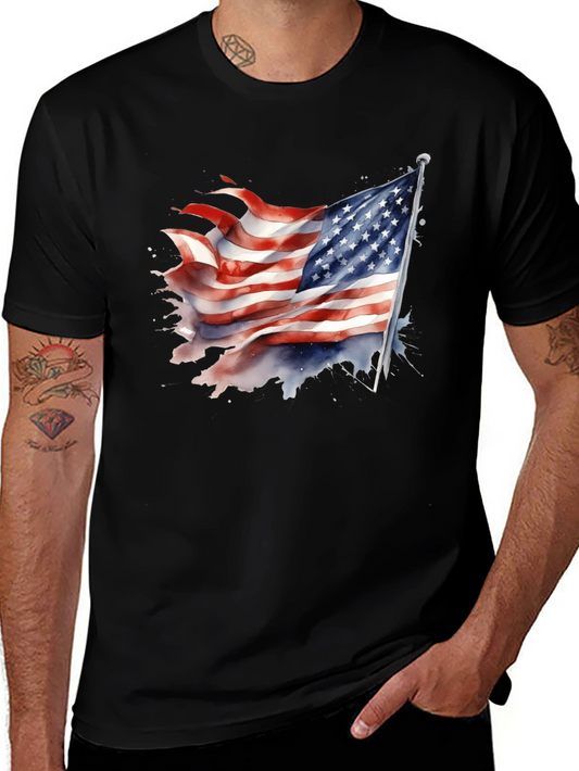 USA Flag Graphic Tee - Patriotic T-Shirt
