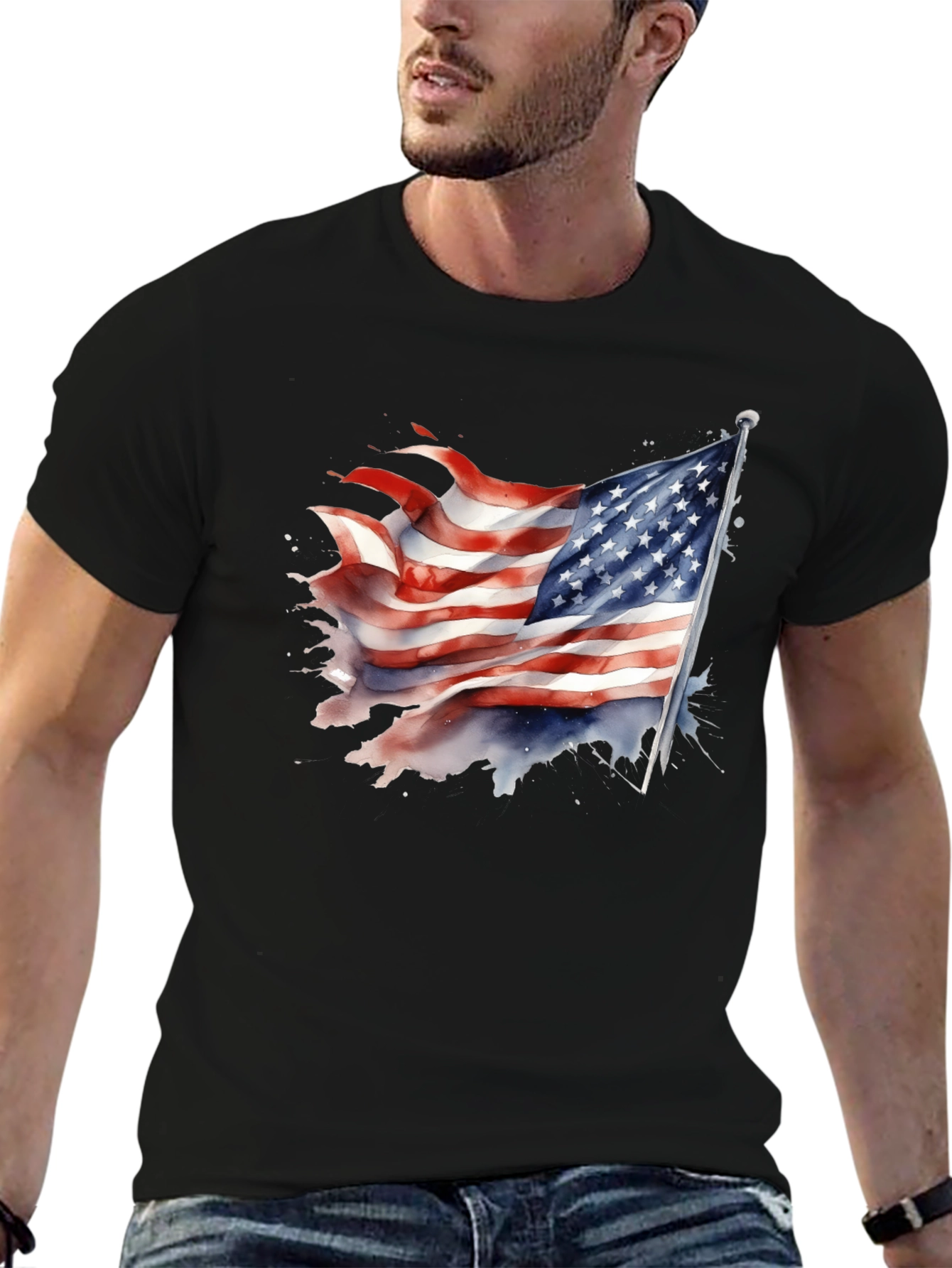 USA Flag Graphic Tee - Patriotic T-Shirt