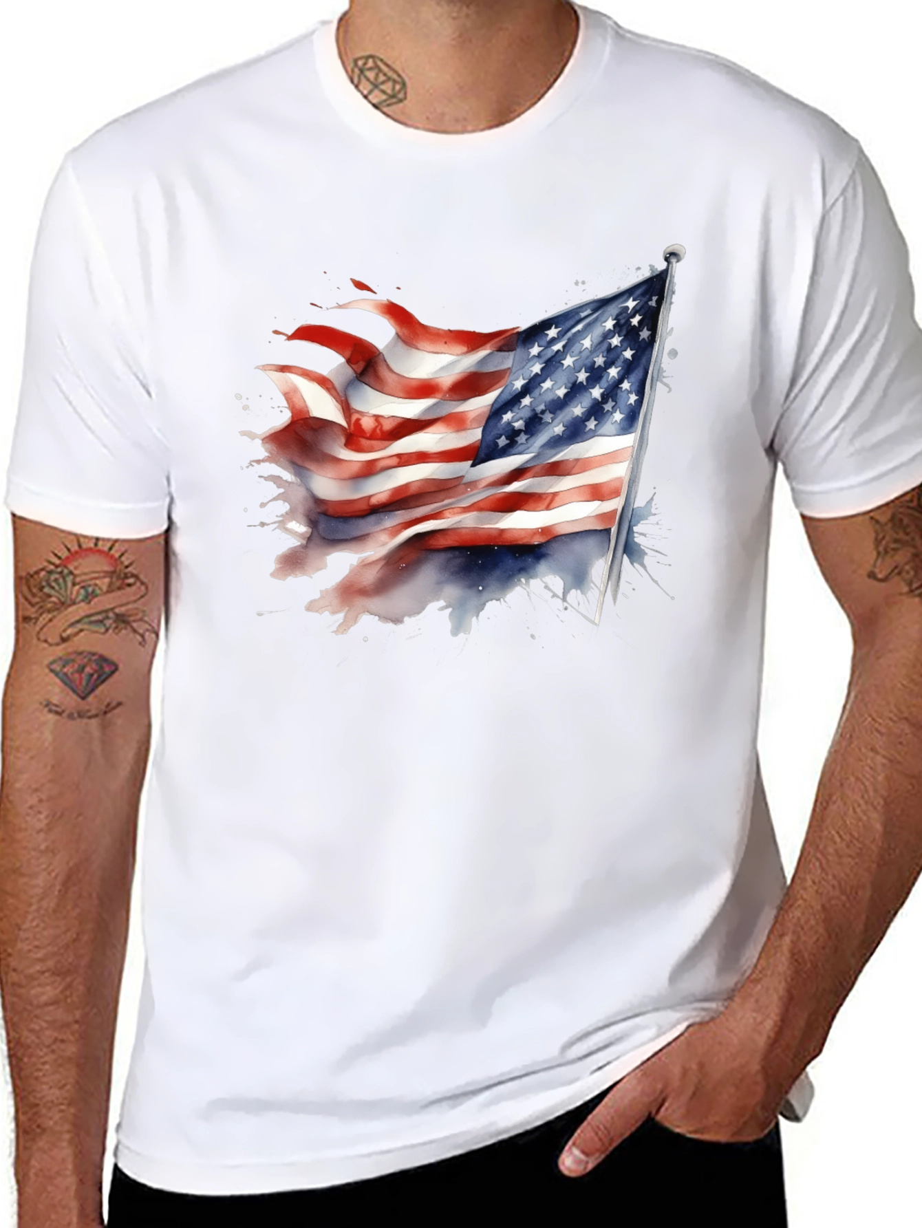 USA Flag Graphic Tee - Patriotic T-Shirt