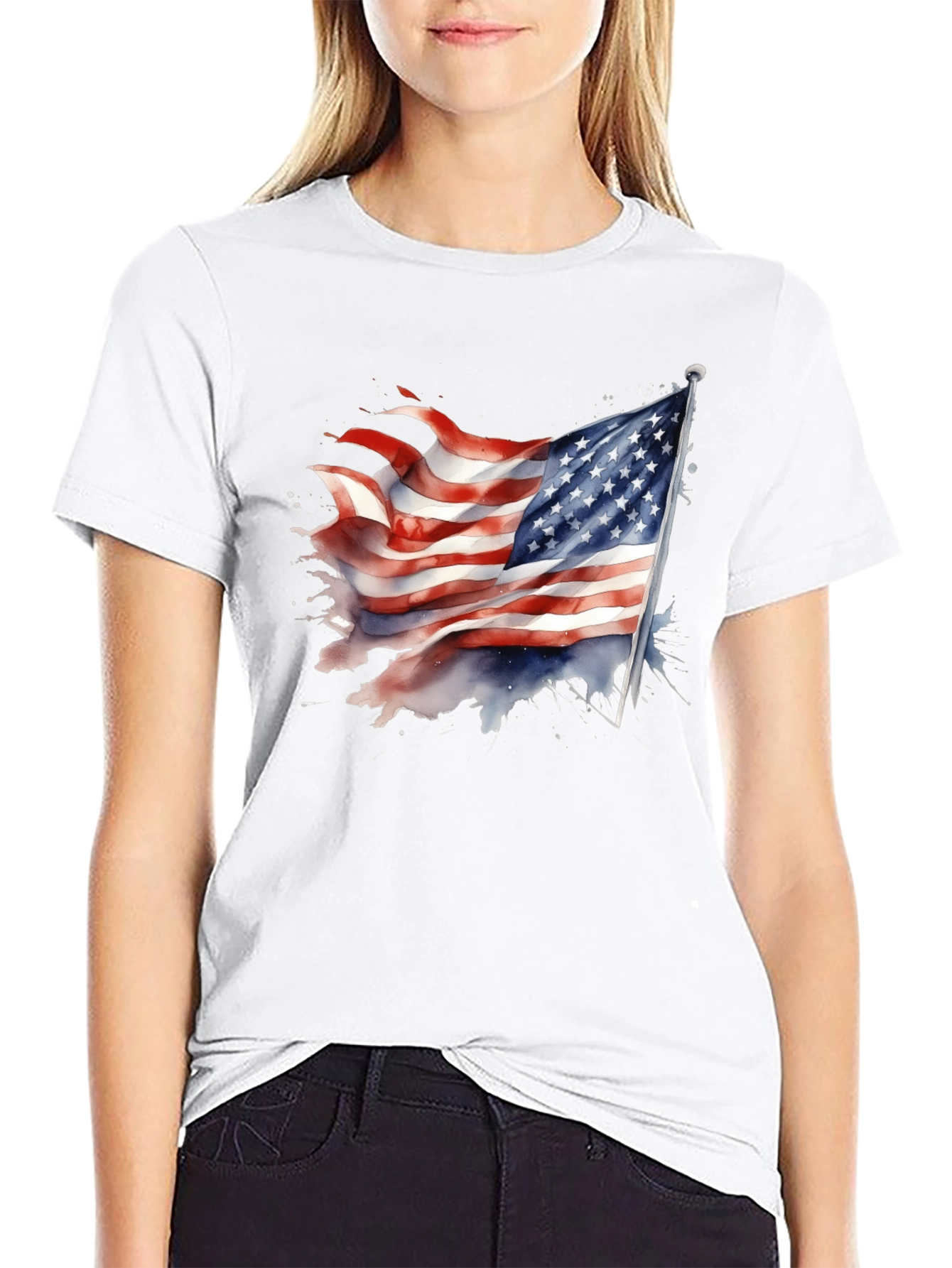 USA Flag Graphic Tee - Patriotic T-Shirt