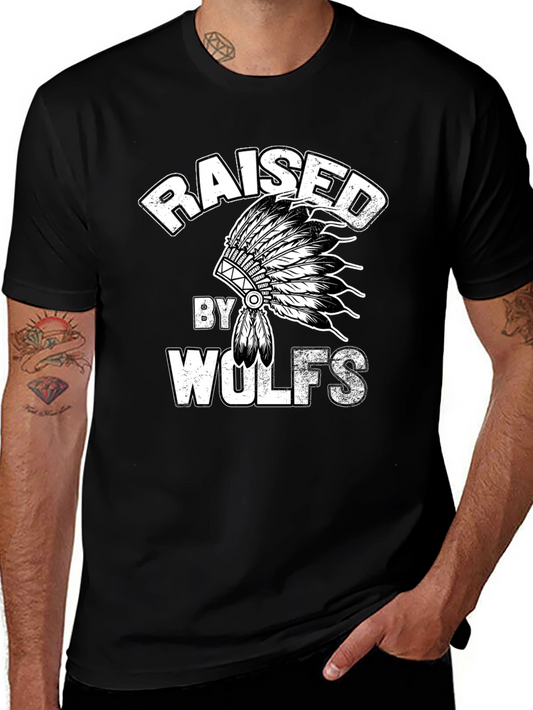 Raised by Wolves Graphic Tee - Black Crew Neck T-Shirt