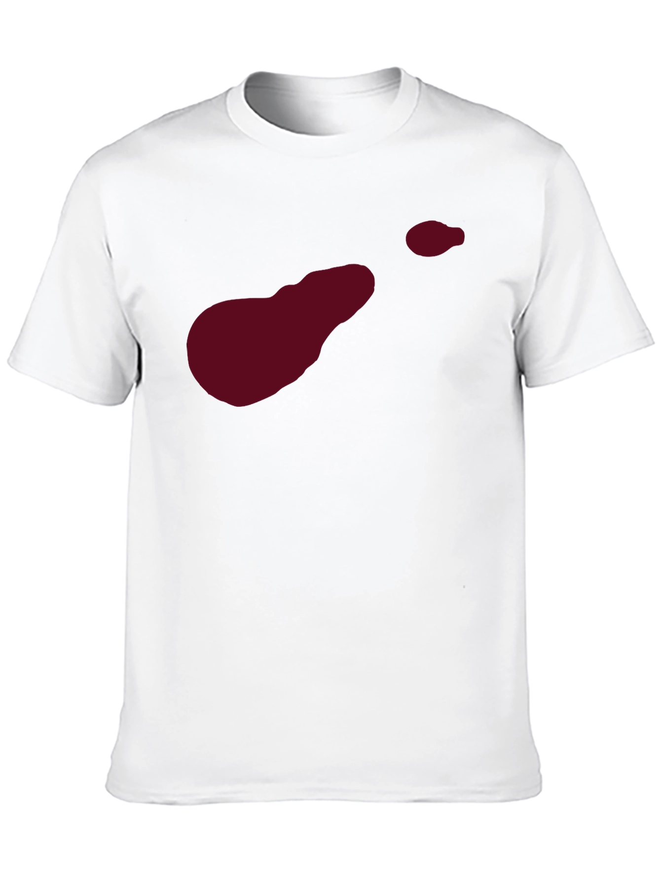 Abstract Burgundy Graphic Print Black Tee
