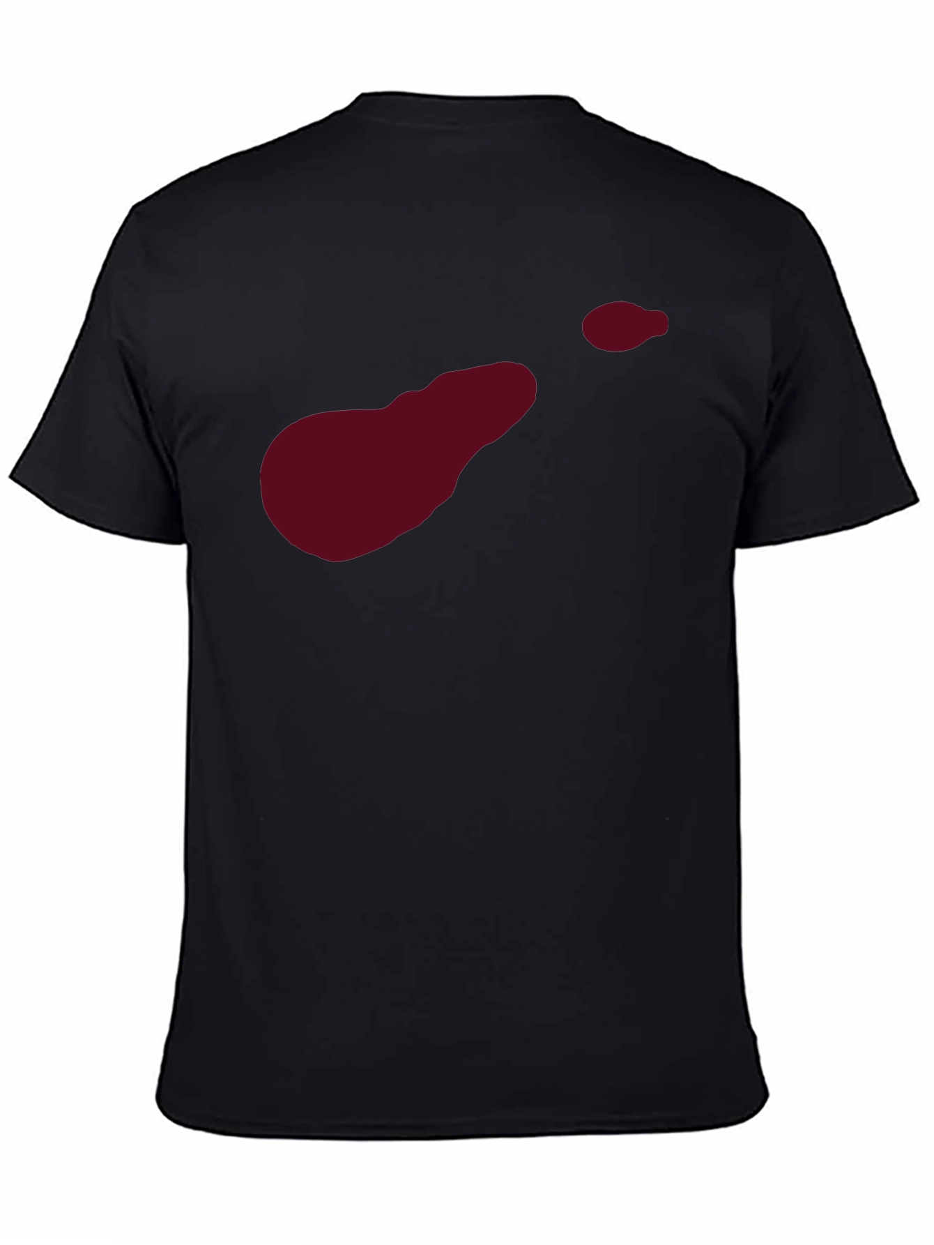 Abstract Burgundy Graphic Print Black Tee