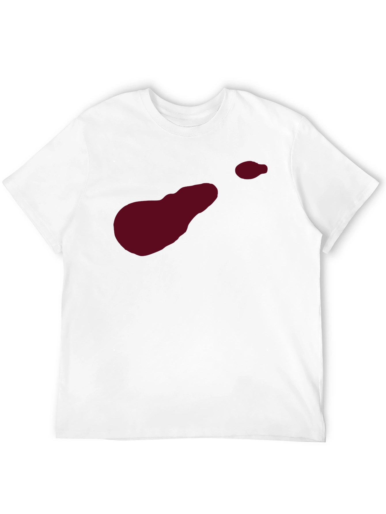 Abstract Burgundy Graphic Print Black Tee