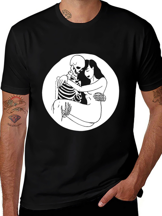 Embrace the Afterlife: Skeleton & Woman Graphic Tee