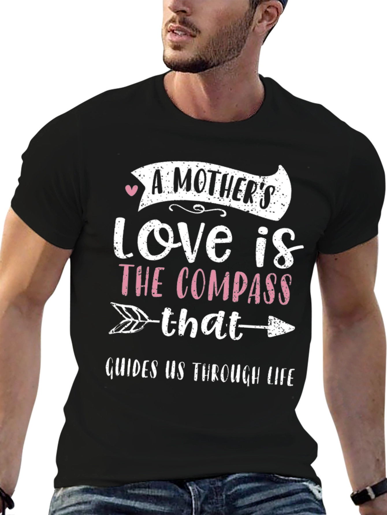 Mothers Love Compass Graphic Tee - Black