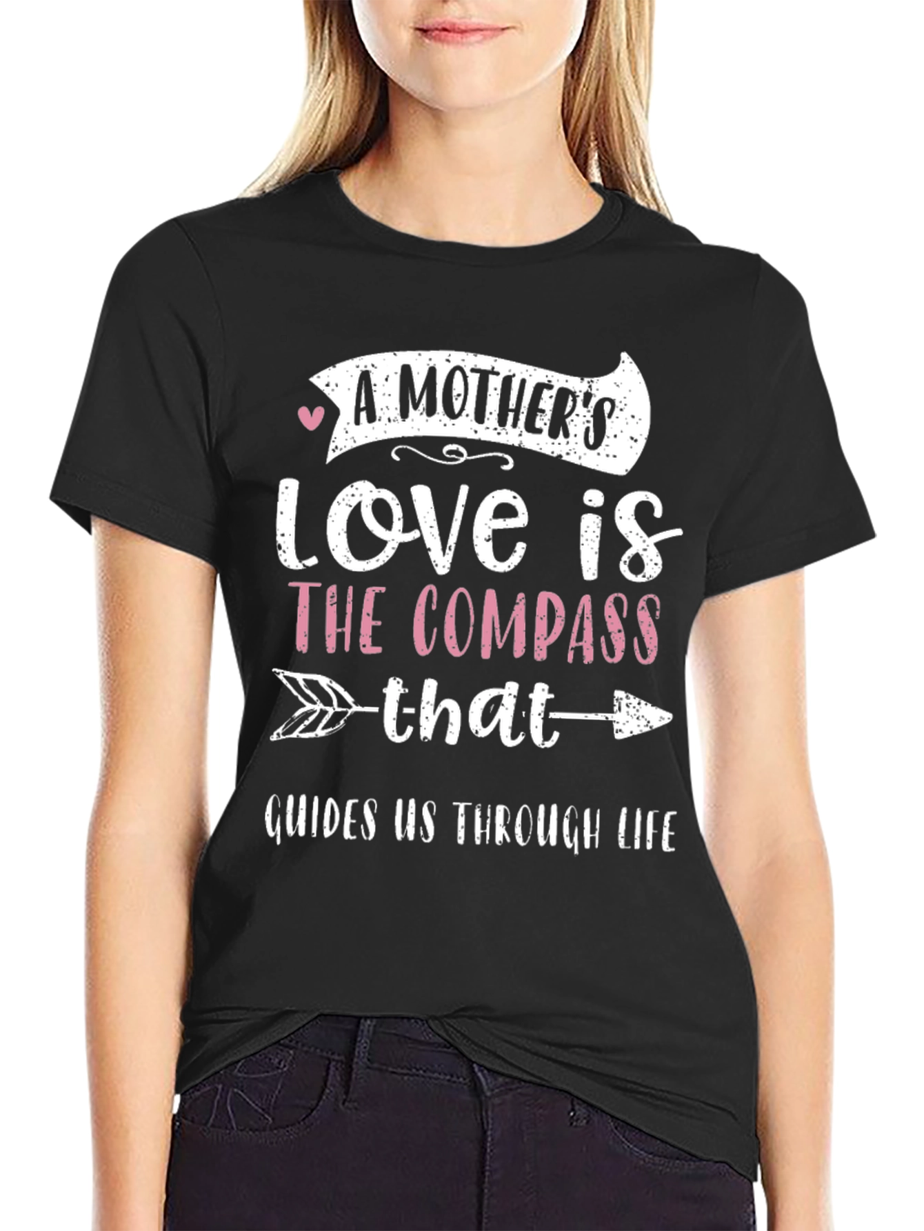 Mothers Love Compass Graphic Tee - Black