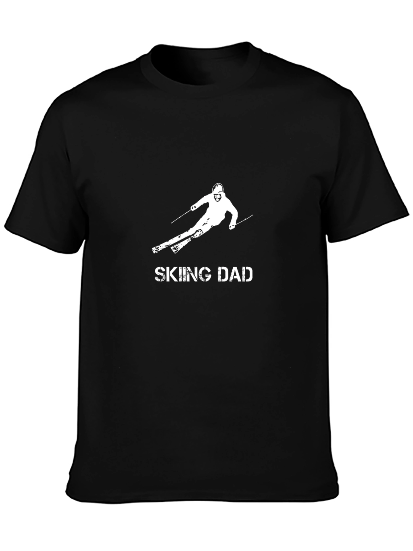 Skiing Dad Graphic Tee - Black Cotton T-Shirt