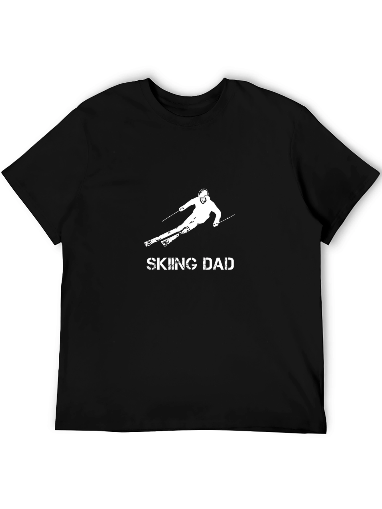 Skiing Dad Graphic Tee - Black Cotton T-Shirt